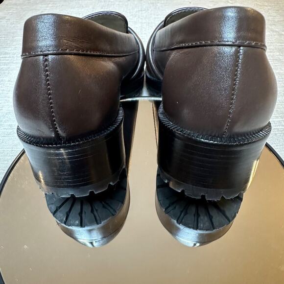 Alexandre Birman Braided Knot Leather Loafers Brown EU 38 US 7.5 Made in Brazil - Picture 9 of 9